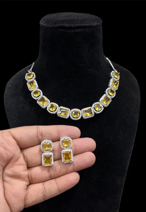 Necklace and earrings uploaded by VARDHAK COLLECTION  on 9/7/2023