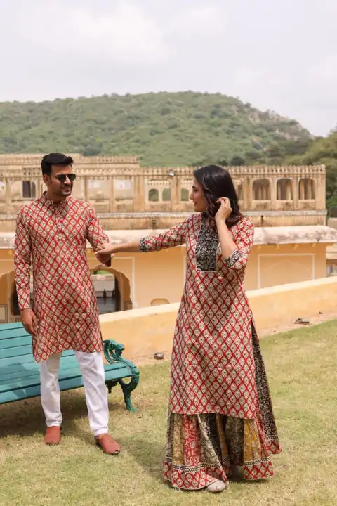 Lahenga and men's kurta uploaded by Bidla textile on 9/7/2023