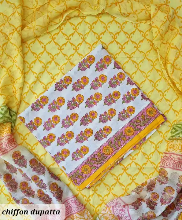 Cotton Suits with Chiffon Dupatta uploaded by Bidla textile on 9/7/2023