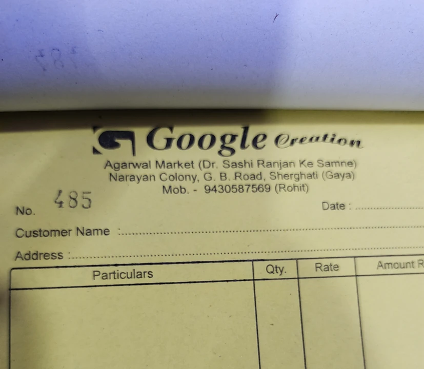Visiting card store images of Google creation