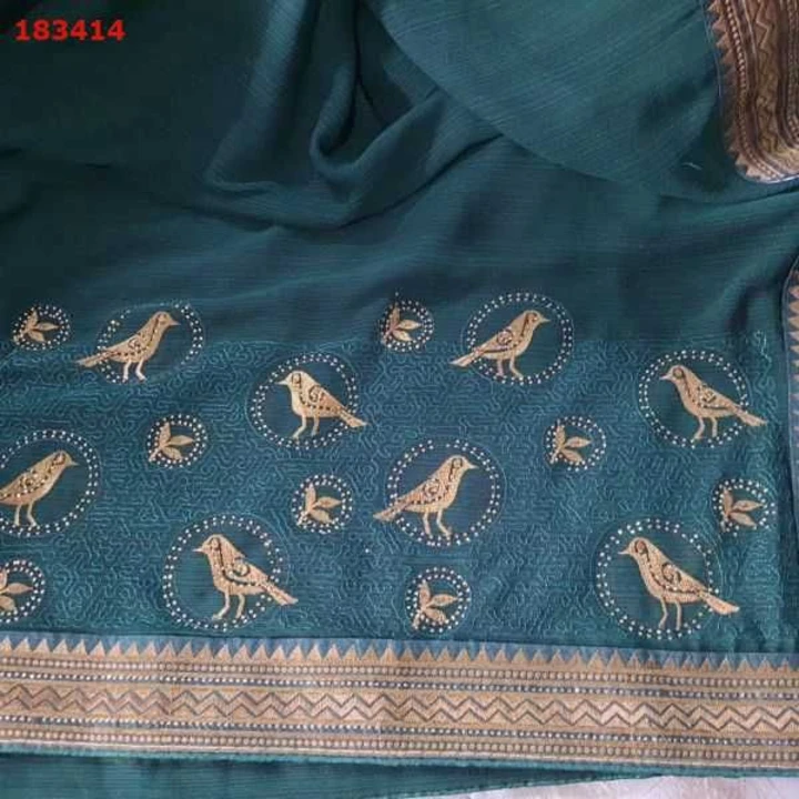 Embroidered saree uploaded by business on 9/8/2023