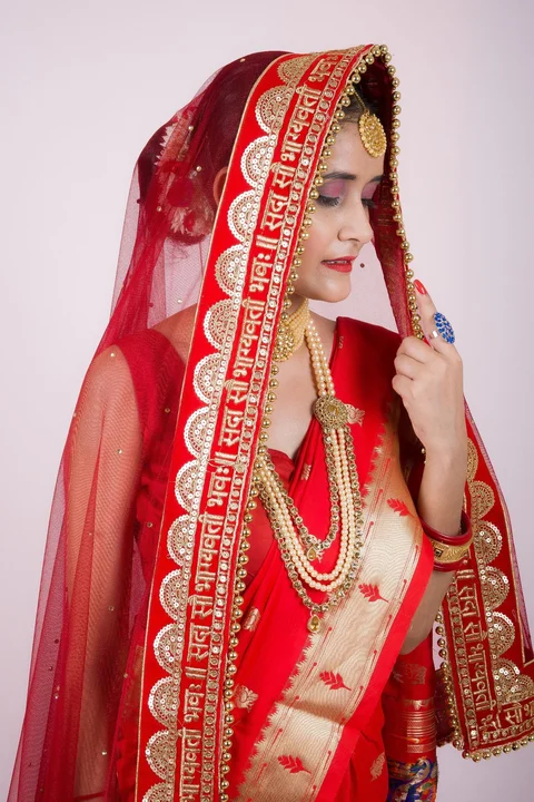 Red Net Wedding Bridal Dupatta  uploaded by DRJ Sarees on 9/8/2023