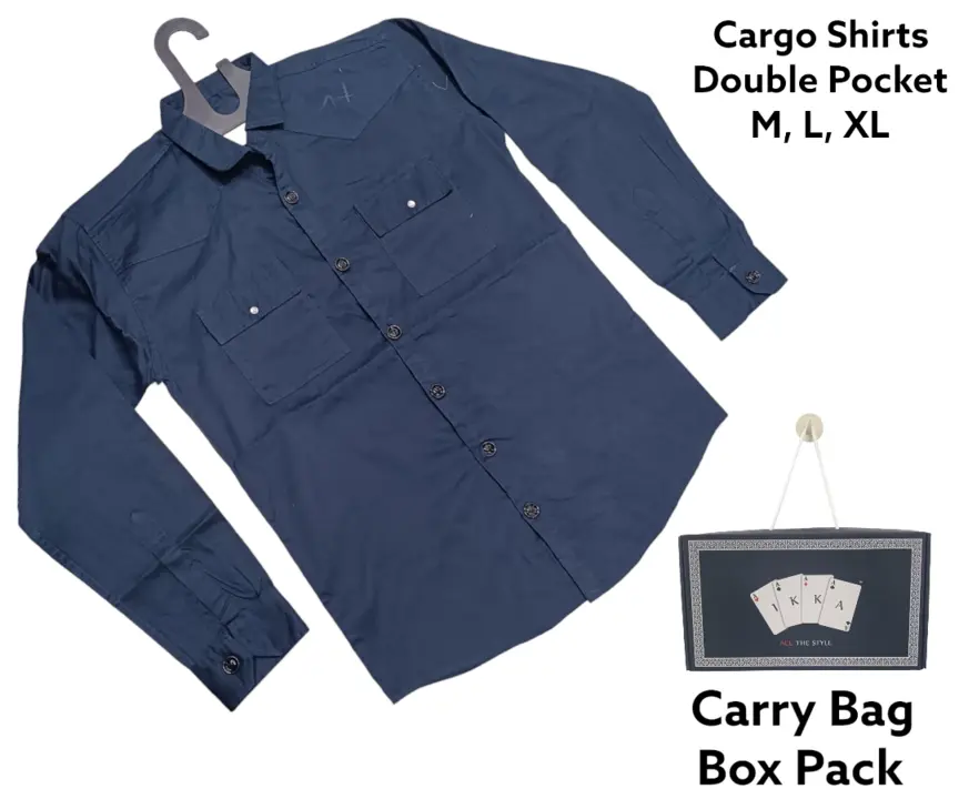 ♦️♣️1KKA♥️♠️ EXCLUSIVE BOX PACKING CARGO COTTON SOLID SHIRTS FOR MEN uploaded by Kushal Jeans, Indore on 9/8/2023