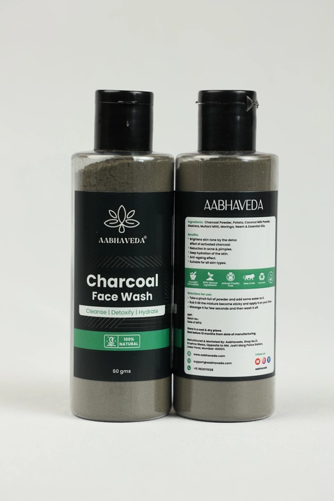 Aabhaveda Organic Charcoal Face Wash Powder 60GM  uploaded by Aabhaveda  on 9/8/2023
