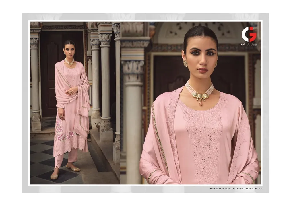 *GULL JEE presents our new catlouge RANIA  * 

Top -Viscose Muslin  with heavy embroidery

Bot- Visc uploaded by Ayush fashion on 9/8/2023