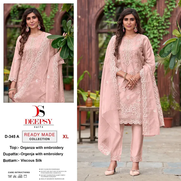 *Ready to wear collcetion by DEEPSY SUITS* 
D no.: D-345 ABCD 

Top -Pure orgnaza with embroidery  uploaded by Ayush fashion on 9/8/2023