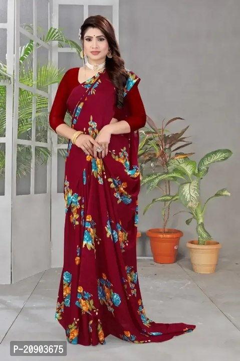 Renial georjet floral print saree  uploaded by Brothers branded costumes on 9/8/2023