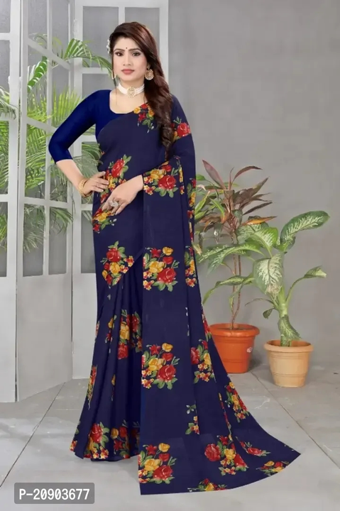 Renial georjet floral print saree  uploaded by Brothers branded costumes on 9/8/2023