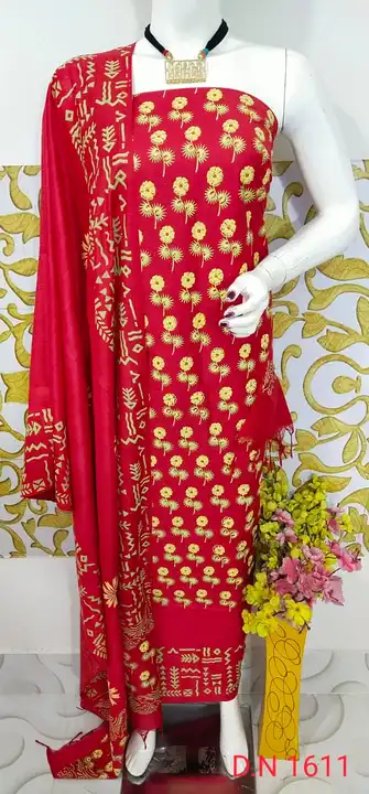 
➡️Hand Block Print Suit

➡️ Fabric:- katan Salab

➡️Heavy Quality 

➡️Free Size:- uploaded by Kiran Textile on 9/8/2023