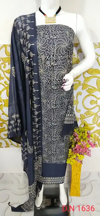 
➡️Hand Block Print Suit

➡️ Fabric:- katan Salab

➡️Heavy Quality 

➡️Free Size:- uploaded by business on 9/8/2023