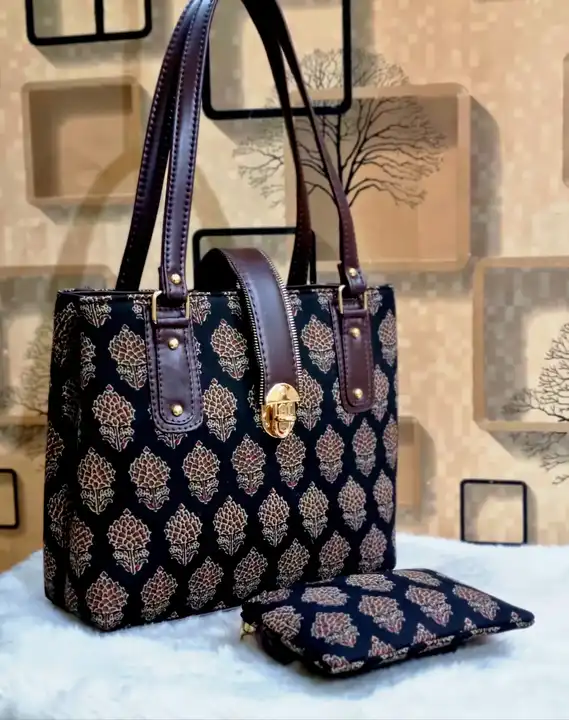 Jaipuri hand block printed handbags uploaded by Print Factory Bagru on 9/8/2023
