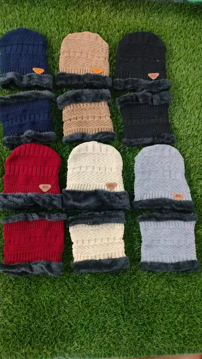Woolen cap Sardi ki topi winter cap pum mans cap muflar  uploaded by Ns fashion knitwear on 9/8/2023