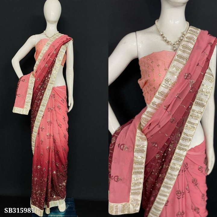 Bollywood blockbuster embroidery cotton thread & sequence work saree uploaded by Bala ji store on 9/9/2023