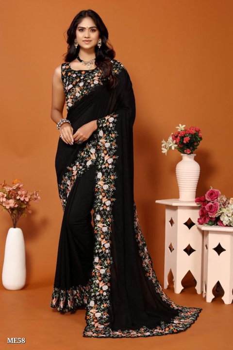 Women's Vichitra Silk Embroidered Lace Border Saree With Embroidery Blouse Piece

 uploaded by business on 9/9/2023