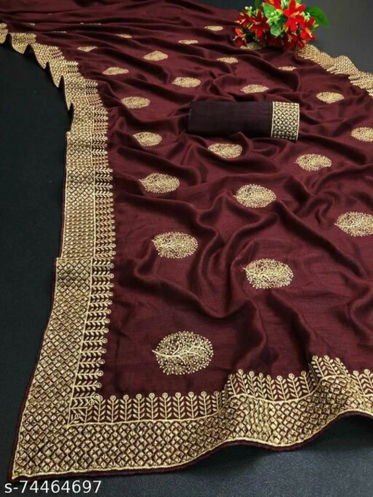 Embroidered saree uploaded by business on 9/9/2023