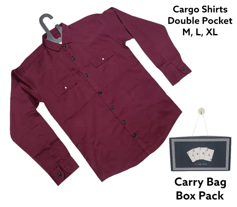 ♦️♣️1KKA♥️♠️ EXCLUSIVE BOX PACKING CARGO COTTON SOLID SHIRTS FOR MEN uploaded by Kushal Jeans, Indore on 9/9/2023