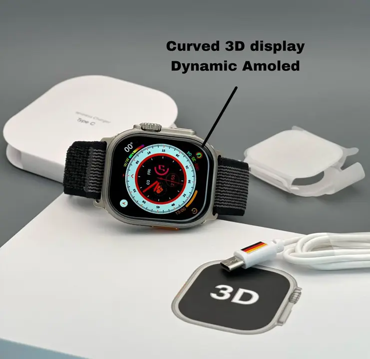 UAG embossed original belt with AMOLED Display smart watch series 8 ultra uploaded by Veer Mart on 9/9/2023