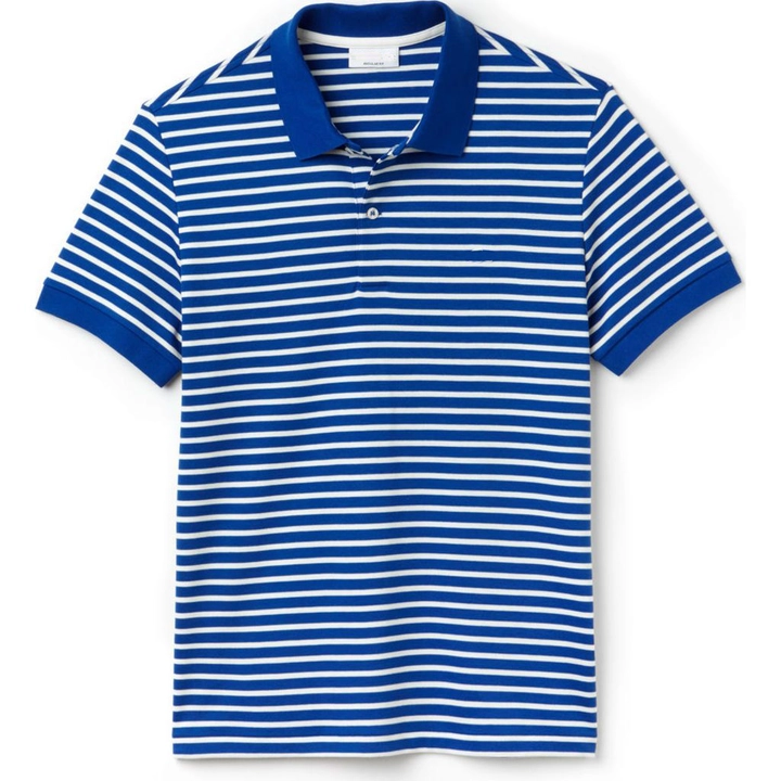 Polo Collar Half Sleeve Blue White Stripe T-Shirt.  uploaded by business on 9/9/2023