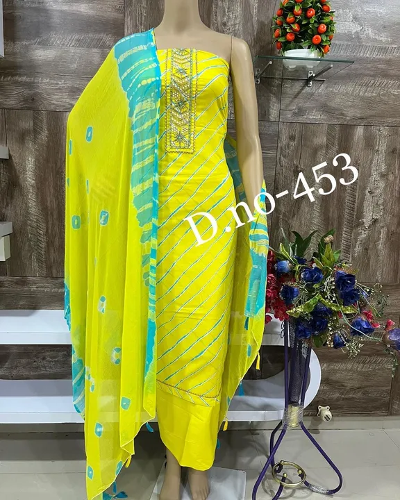 Chiffon dupatta with cotton suit  uploaded by Heena fashion house on 9/9/2023