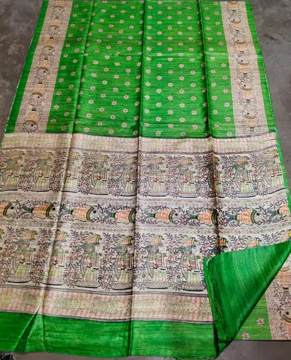 Tusser silk printed saree  uploaded by Indiano Creation on 9/9/2023
