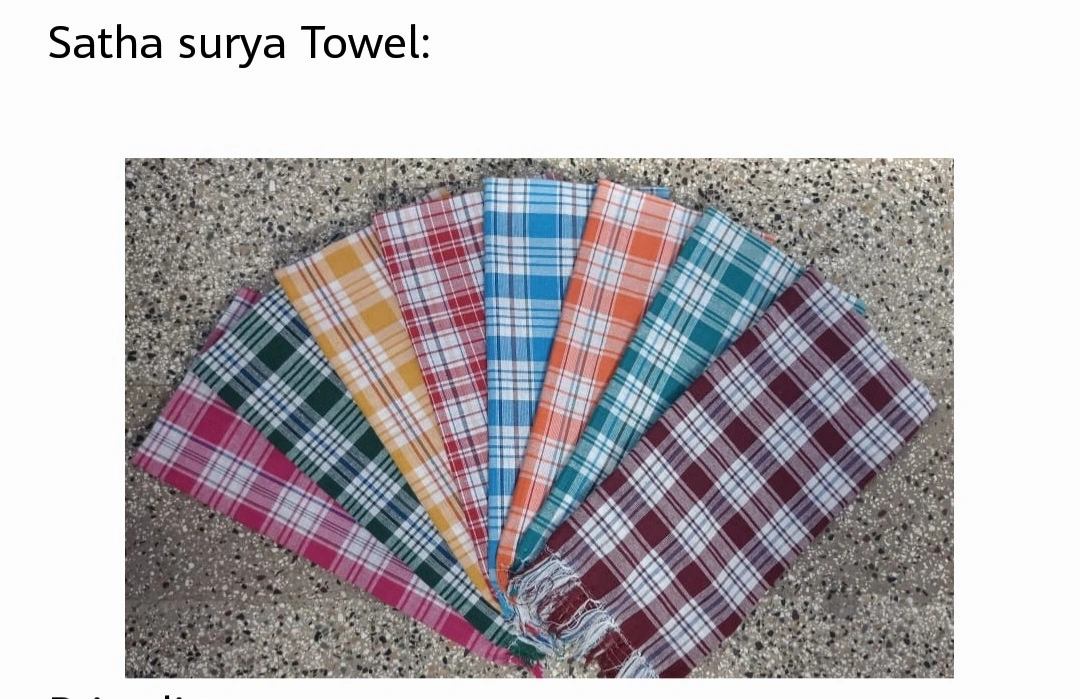Sadha Surya Towel(30"X60") uploaded by Sarveshwaran Jawuli Maaligai on 9/9/2023