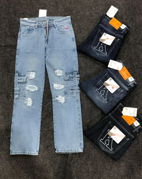 Straight fit men's designer jeans uploaded by Gagan Apparels on 9/9/2023