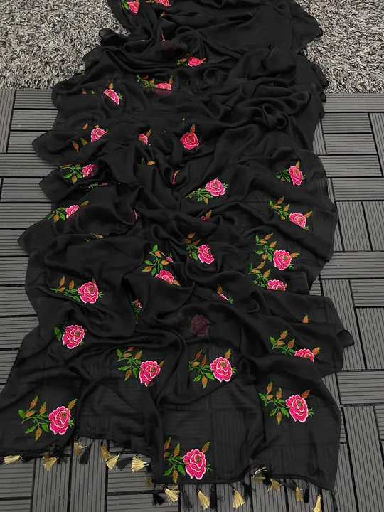 NEW LAUNCHING❤️

*BLACK BUTTA JARI❤️❤️*

*60gms satin chiffon fabric having multi coloured thread em uploaded by business on 9/9/2023