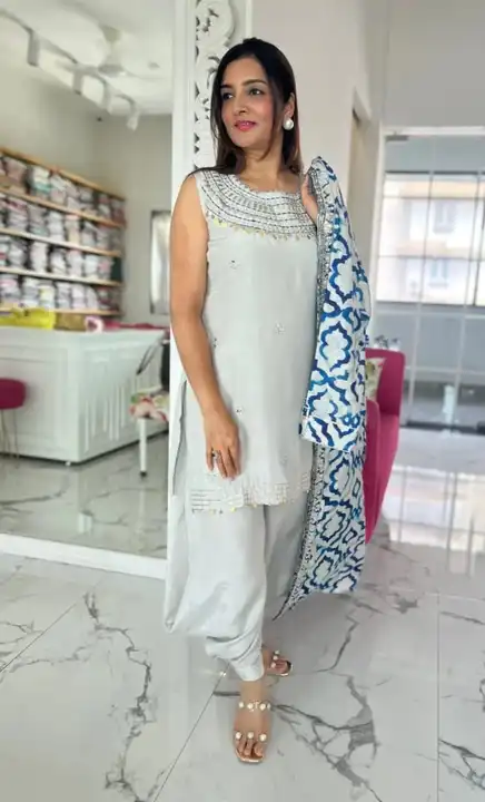  Reyon shrug with embroidered Kurti And Dhoti pant  uploaded by PANIHARI COLLECTION CENTRE on 9/9/2023