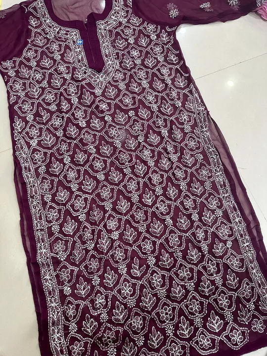 Georgette Front Jaal Kurti With Fine Hand Work  uploaded by business on 9/9/2023