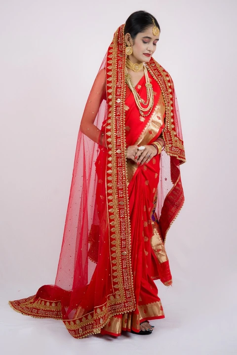 Heavy Wedding Bridal Red Dupatta For Party, Marriage and Festive uploaded by DRJ Sarees on 9/9/2023