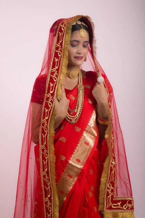 Kubul Hai Heavy Wedding Bridal Red Dupatta For Party, Marriage and Festive uploaded by DRJ Sarees on 9/9/2023