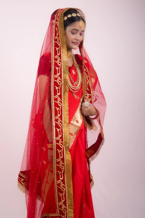 Kubul Hai Heavy Wedding Bridal Red Dupatta For Party, Marriage and Festive uploaded by DRJ Sarees on 9/9/2023