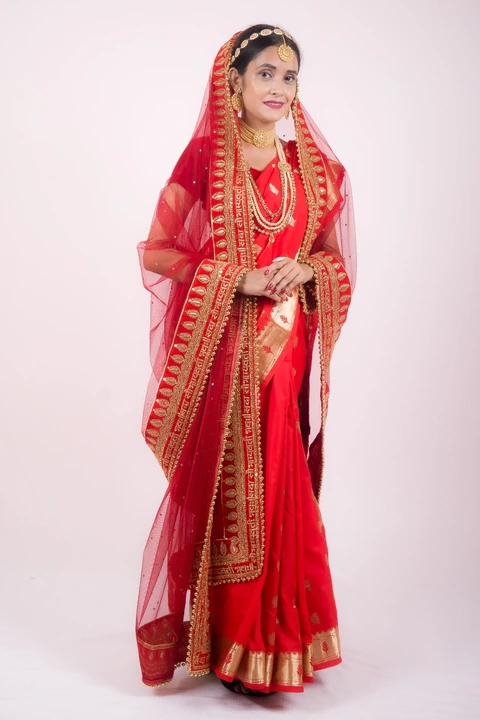 Heavy Wedding Bridal Maroon Dupatta For Party, Marriage and Festive uploaded by DRJ Sarees on 9/9/2023