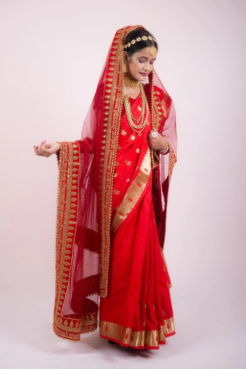 Heavy Wedding Bridal Maroon Dupatta For Party, Marriage and Festive uploaded by DRJ Sarees on 9/9/2023
