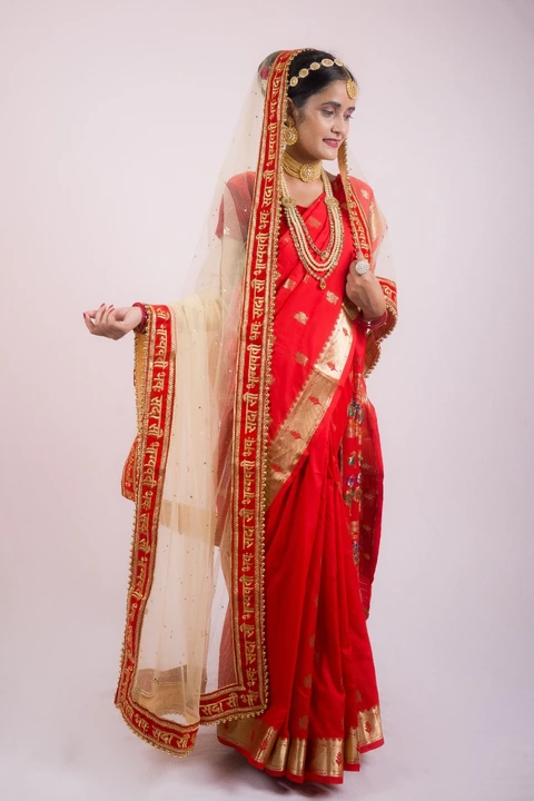 Heavy Wedding Bridal Cream Dupatta For Party, Marriage and Festive uploaded by DRJ Sarees on 9/9/2023