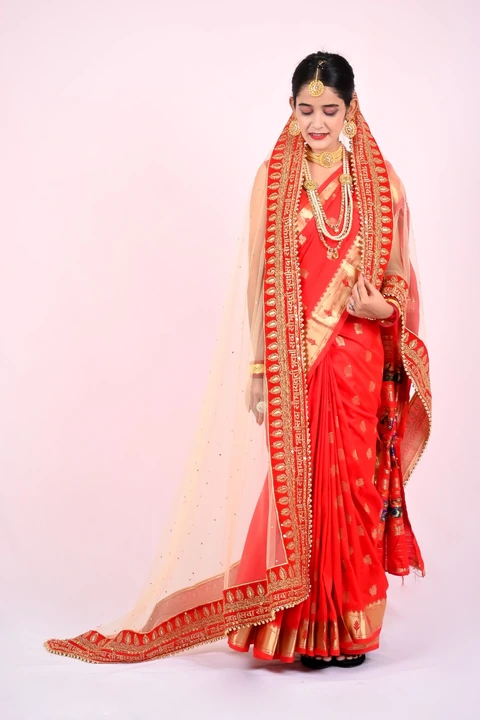 Heavy Wedding Bridal Cream Dupatta For Party, Marriage and Festive uploaded by business on 9/9/2023