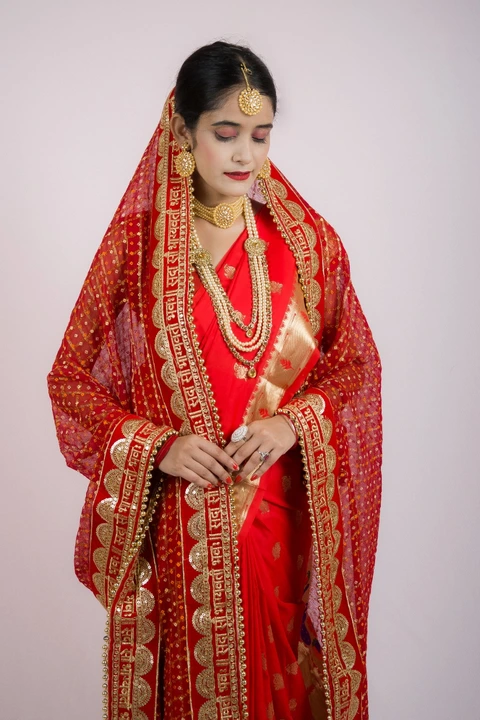 Heavy Wedding Bridal Red Dupatta For Party, Marriage and Festive uploaded by business on 9/9/2023