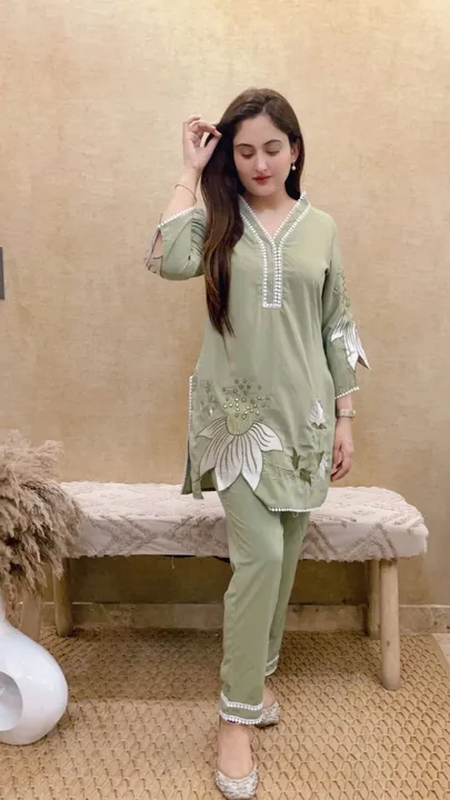 Embroidered kurta pant set  uploaded by Aleexa Outlet on 9/10/2023