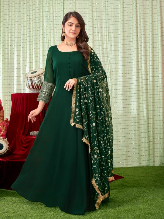 Fabulous gown with pant and dupatta  uploaded by business on 9/10/2023
