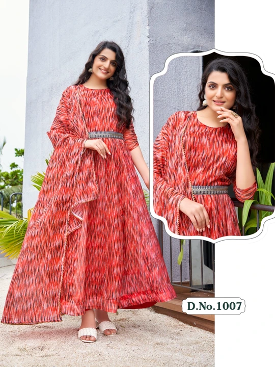 Organza fancy gown with pant and dupatta  uploaded by Hari Om Fashion  on 9/10/2023