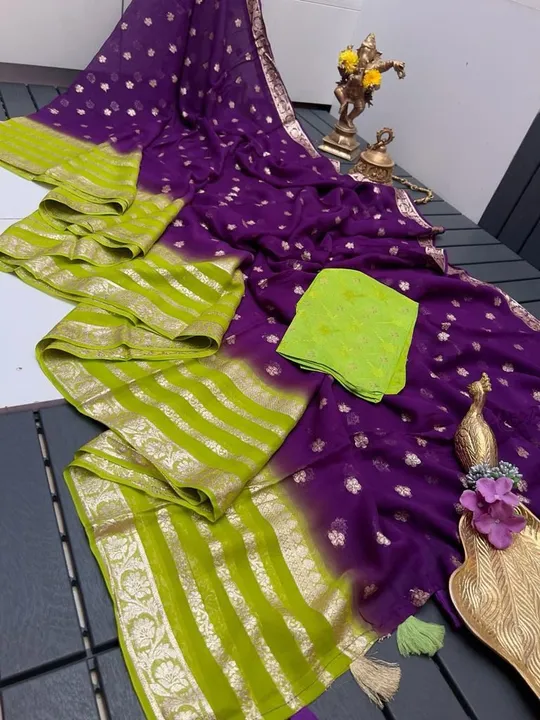 Viscose georget saree  uploaded by SAURYA LIFE STYLE on 9/10/2023