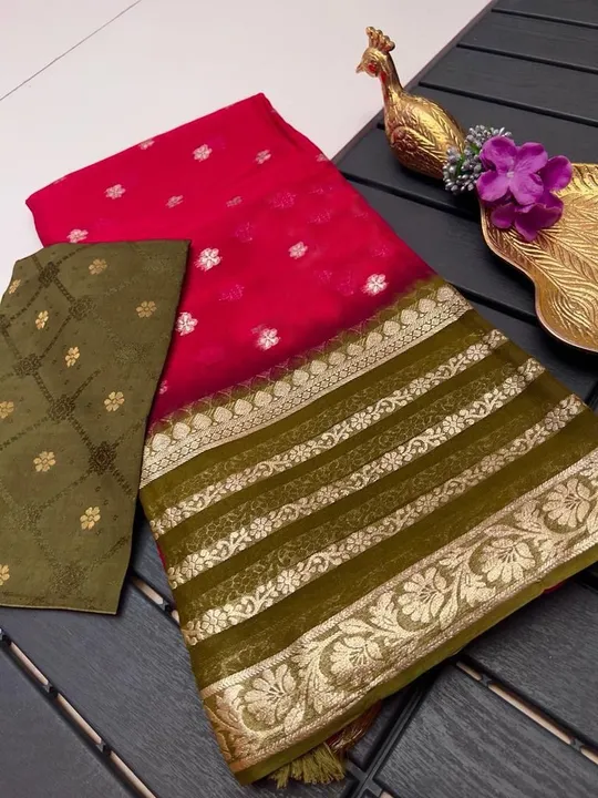Viscose georget saree  uploaded by SAURYA LIFE STYLE on 9/10/2023
