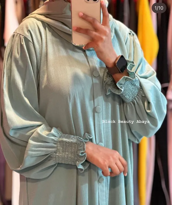 Cy fabric lastic sleeves burkha  uploaded by Faiza _abhaya_house on 9/10/2023