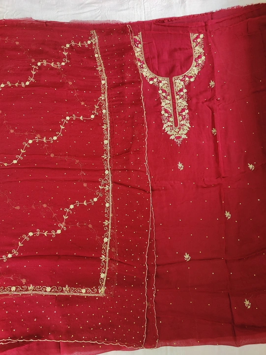 Handwork unstitched party wear  uploaded by business on 9/11/2023