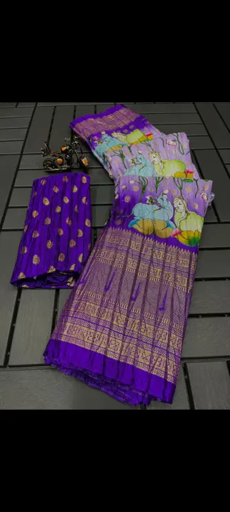 Crushed dola silk saree  uploaded by SS fashion world on 9/11/2023