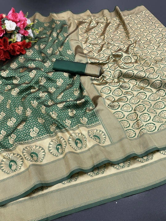 New Arrival Banarasi zari silk sare uploaded by Manam synthetic  on 9/11/2023