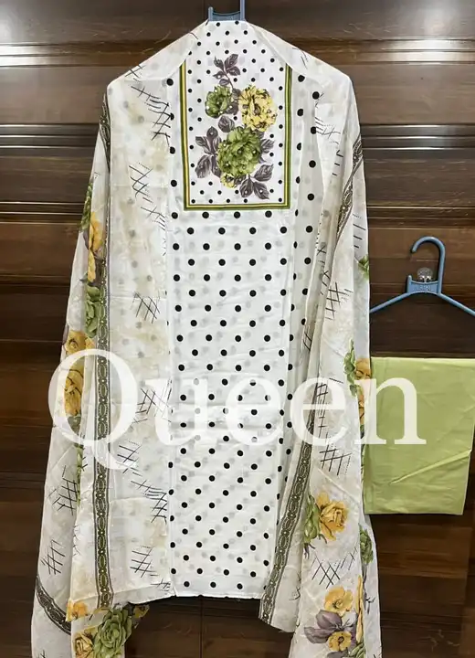 White Designer Cotton Suit and Dress Material Code Circle 946 uploaded by business on 9/11/2023