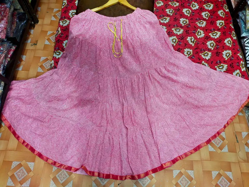 Post image INDIAN JAIPURI PRINT SKIRTS

MIX DESIGNS CAME 

FABRIC= . Cotton &amp; Rayon 
Printed skirt with lace border 
5 miter width ghera 
SIZE = FREE SIZE 

Price 195/- for wholesale purposes

Minimum quantity 20 piece 

Good quality