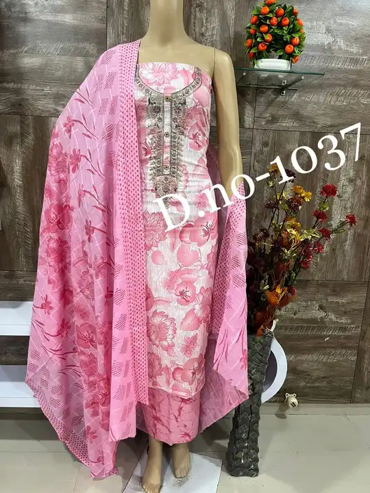 Pink Cotton Suit Material  uploaded by Zuberiya Global on 9/11/2023