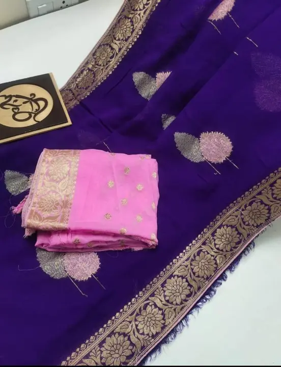 Banarsi semi Georgette silk saree uploaded by business on 9/11/2023
